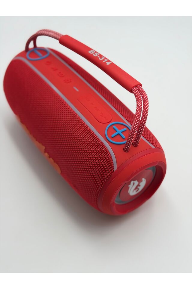 BinBirTekno BS-314 Kırmızı Bluetooth Speaker | Güçlü Bass, Yüksek Ses, Taşınabilir Kablosuz Hoparlör
