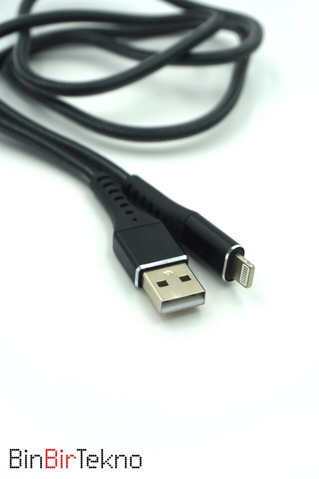 JP-6003 Örgülü Şarj Ve Data Kablosu - USB Type-A/Lightning