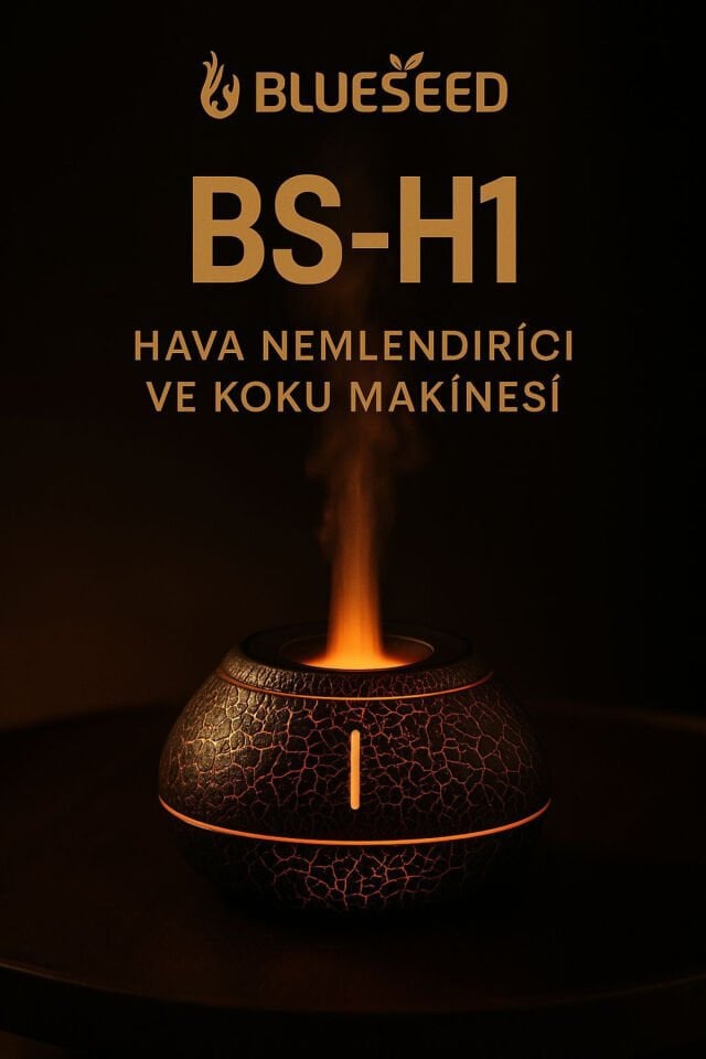 BS-H1 Işıklı Buharlı Ultrasonic Hava Nemlendirici Aroma Difüzörü Oda Kokusu
