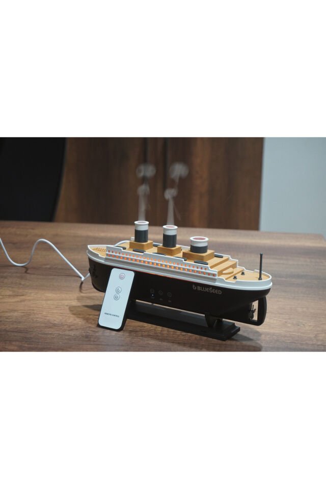 BS-H4 Nostaljik Gemi Tasarımlı Işıklı Buharlı Ultrasonik Hava Nemlendirici Aroma Difüzörü Koku